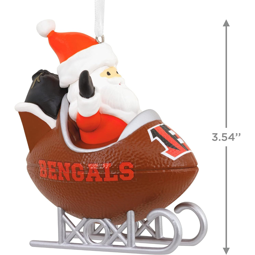 Hallmark NFL Cincinnati Bengals Santa Football Sled Christmas Ornament