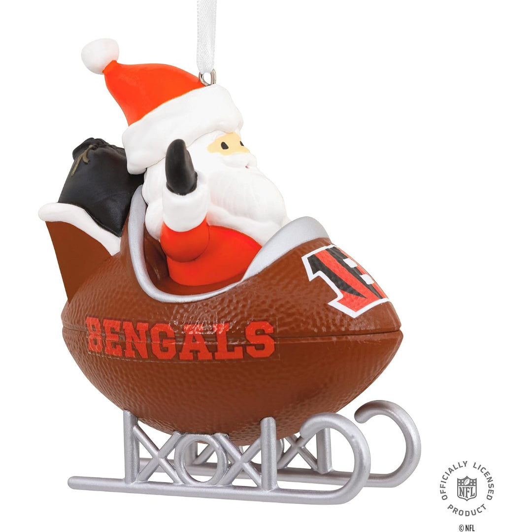 Hallmark NFL Cincinnati Bengals Santa Football Sled Christmas Ornament