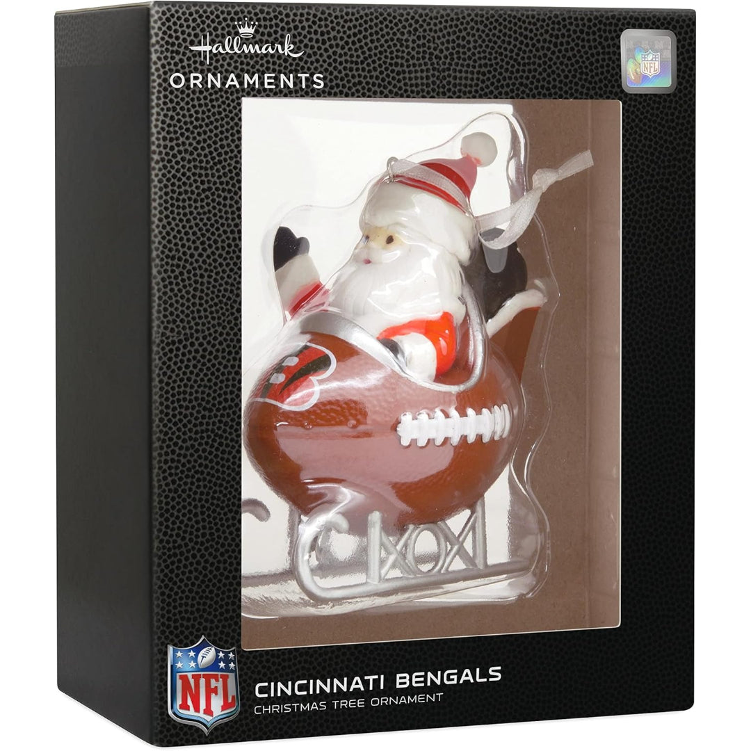 Hallmark NFL Cincinnati Bengals Santa Football Sled Christmas Ornament