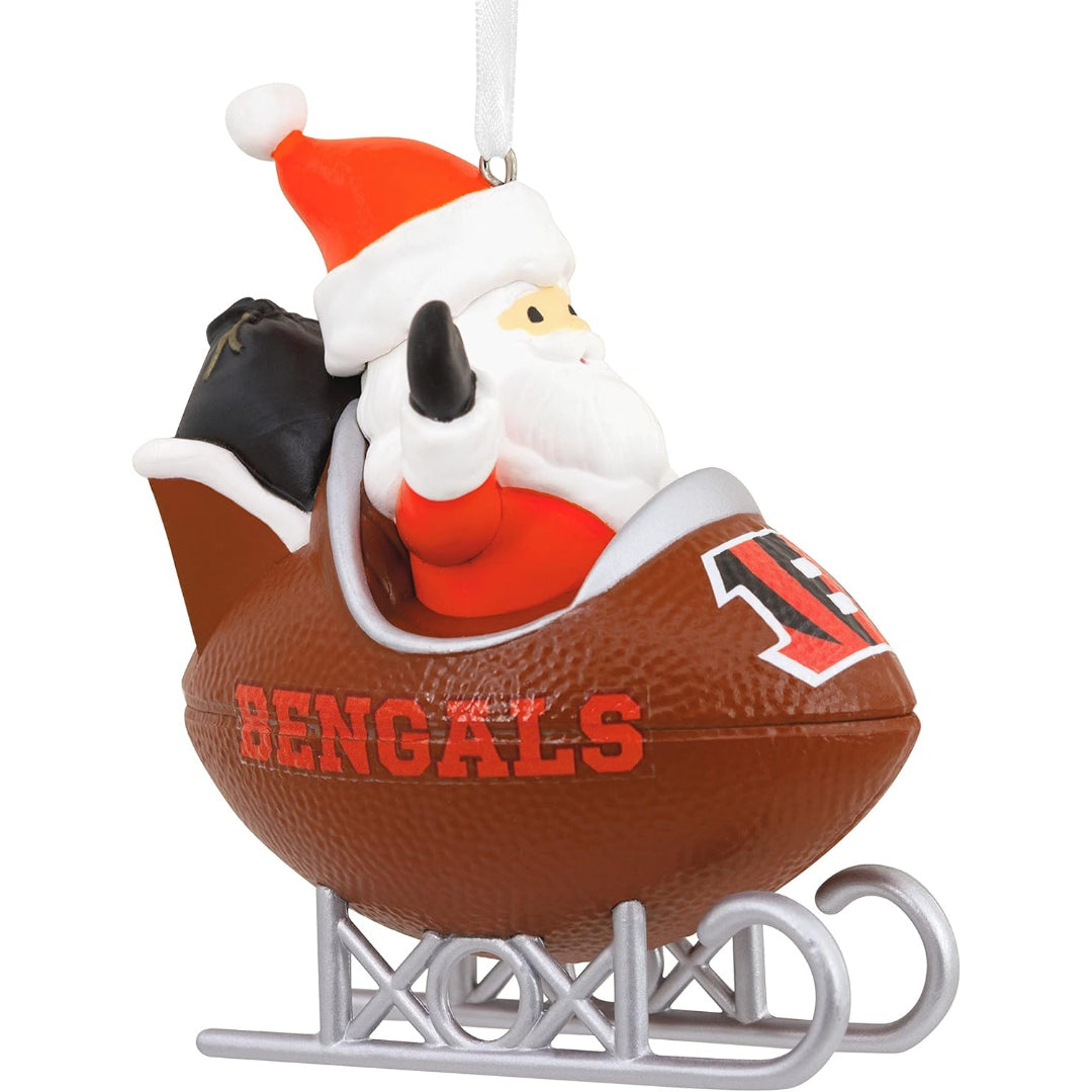 Hallmark NFL Cincinnati Bengals Santa Football Sled Christmas Ornament