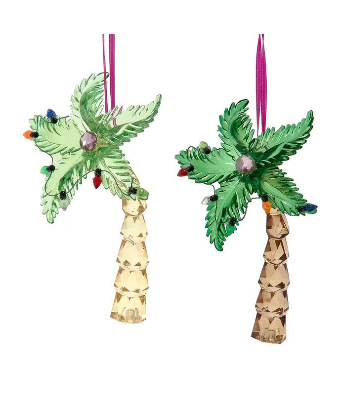 Acrylic Palm Tree Ornaments, Set of 2