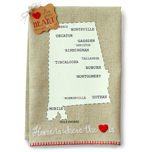 Alabama Home Is Where the Heart Is Towel