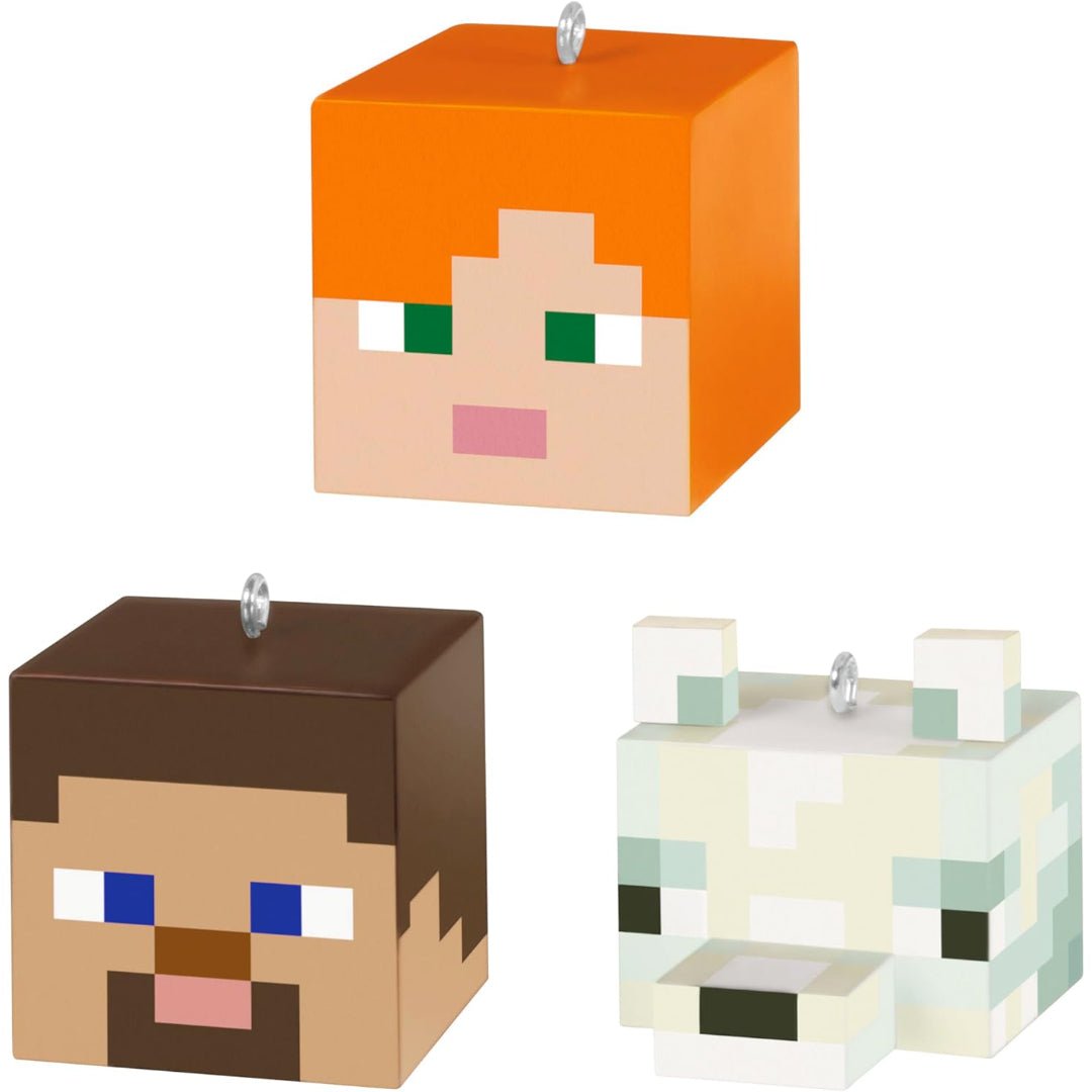 Alex, Steve and Arctic Fox Minecraft 2025 Miniature Keepsake Ornaments