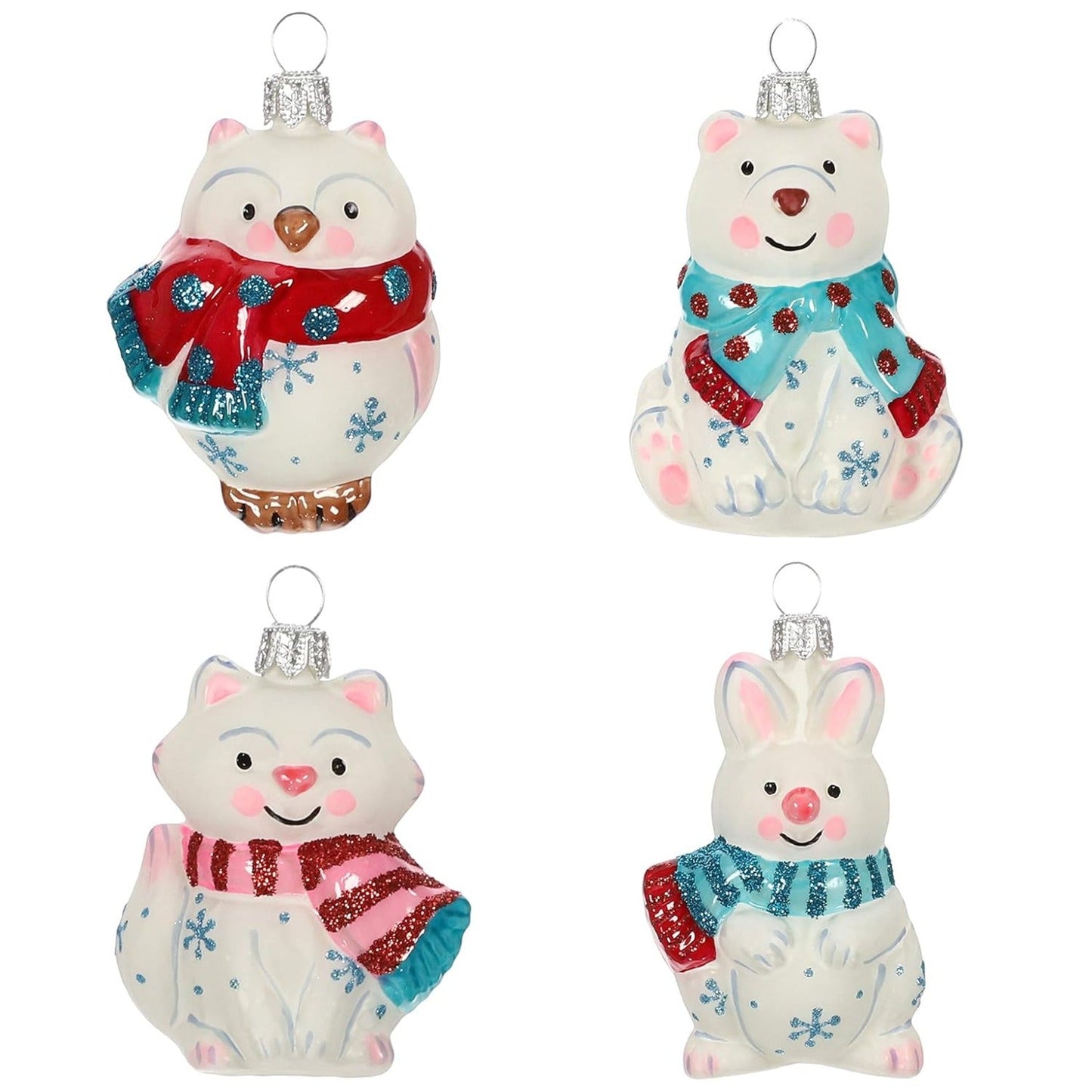 Arctic Friends Animals Miniature Blown Glass, Set of 4, 2019 Miniature Keepsake Ornaments