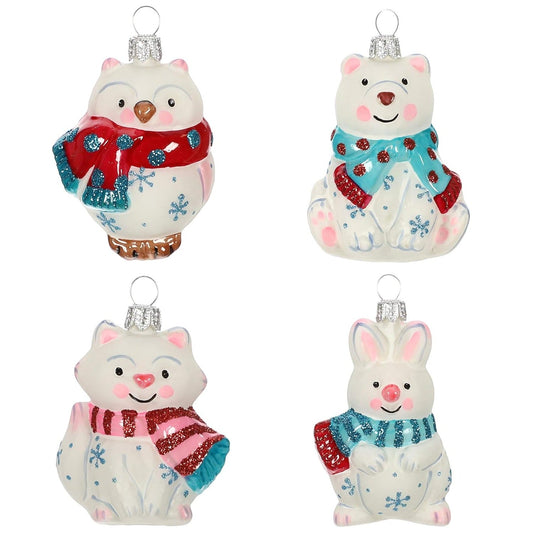 Arctic Friends Animals Miniature Blown Glass, Set of 4, 2019 Miniature Keepsake Ornaments