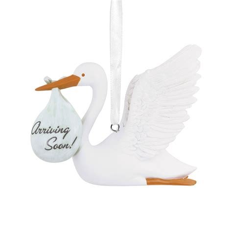 Arriving Soon Stork Pregnancy Tree Trimmer Ornament