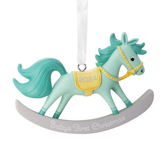 Baby Boy's First Christmas Rocking Horse 2024 Hallmark Ornament