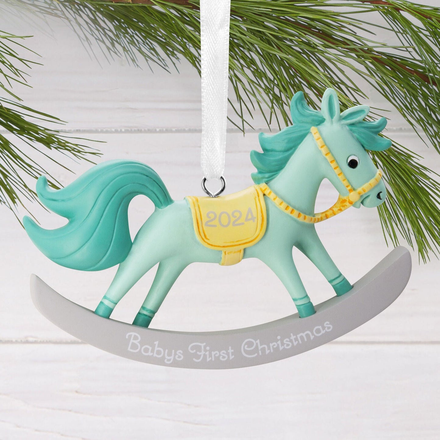 Baby Boy's First Christmas Rocking Horse 2024 Hallmark Ornament