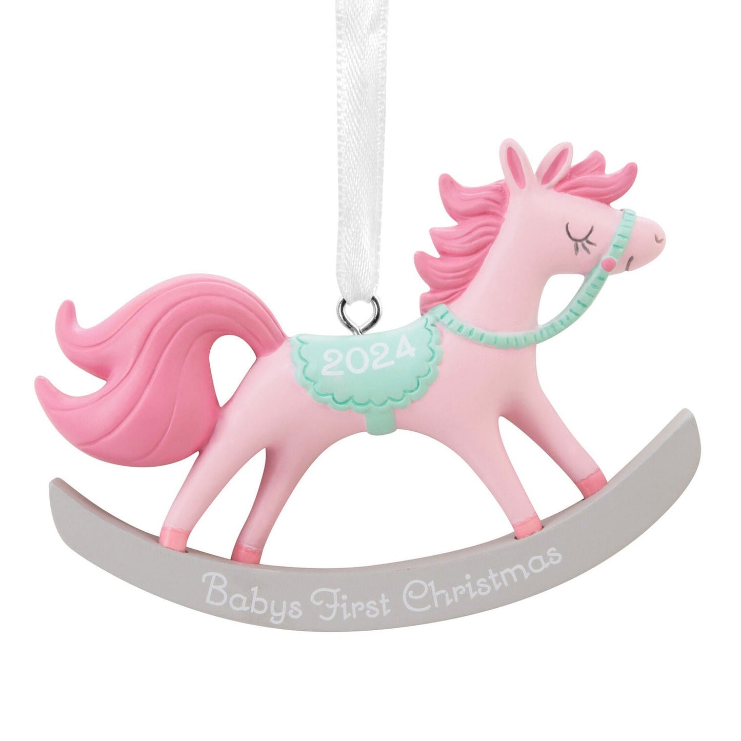 Baby Girl's First Christmas Rocking Horse 2024 Hallmark Ornament