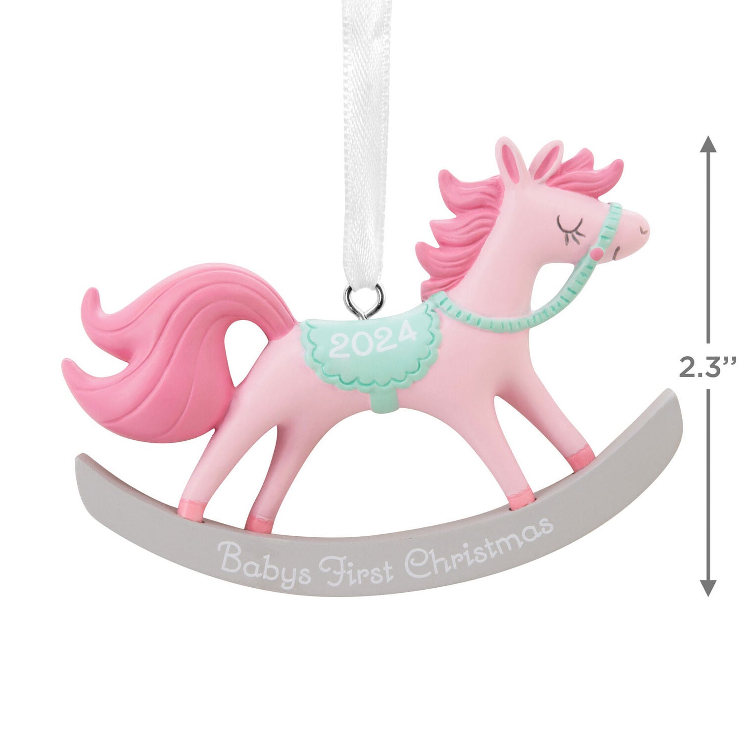 Baby Girl's First Christmas Rocking Horse 2024 Hallmark Ornament