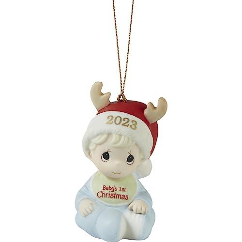 Baby’s First Christmas 2023 Dated Boy Bisque Porcelain Ornament