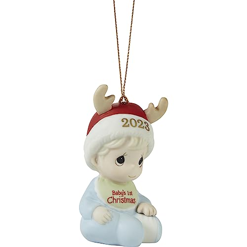 Baby’s First Christmas 2023 Dated Boy Bisque Porcelain Ornament