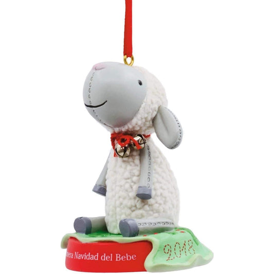 Baby's First Christmas Lamb, Spanish Language La Primera Navidad del Bebe, 2018 Hallmark Vida Christmas Ornament