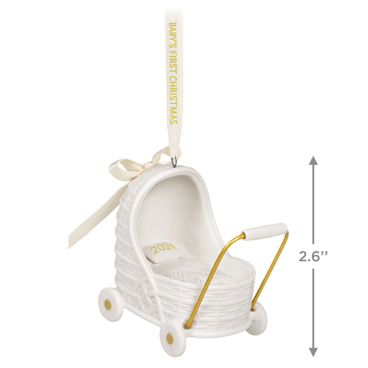 Baby's First Christmas Pram 2024 Porcelain Keepsake Ornament