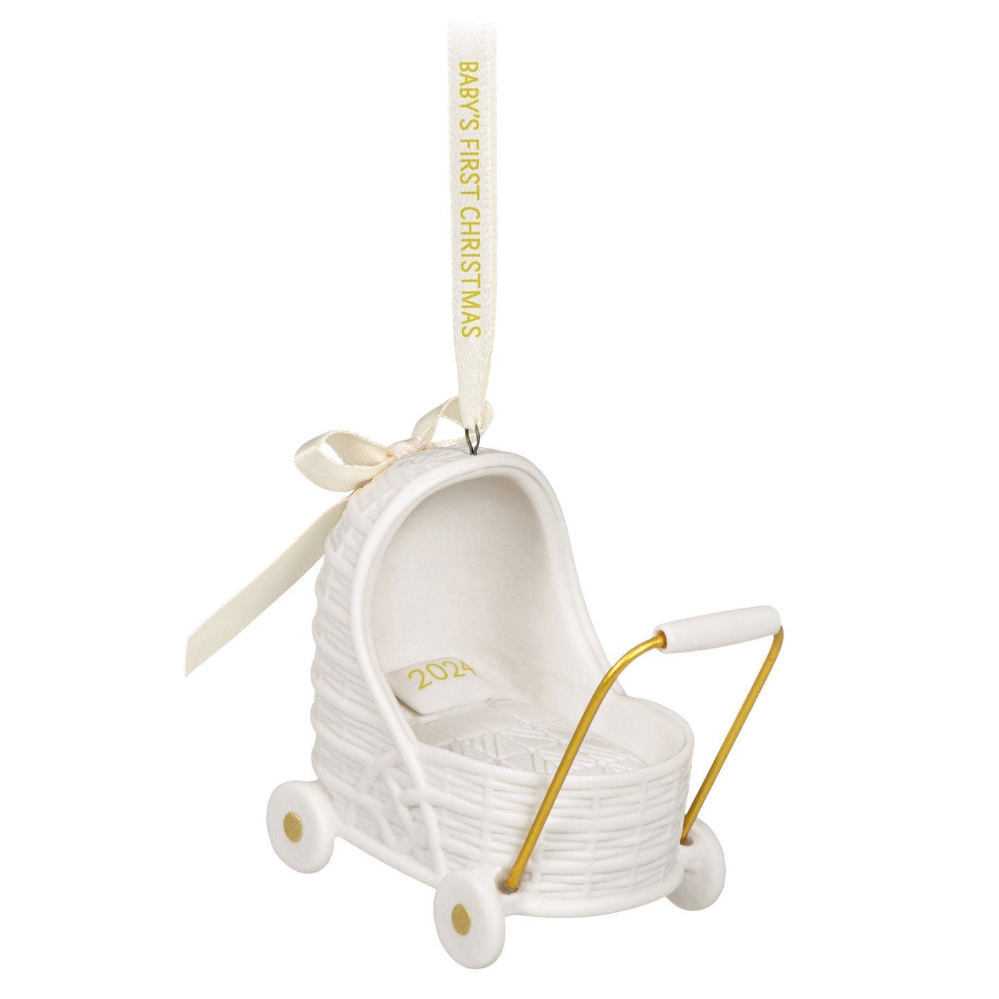 Baby's First Christmas Pram 2024 Porcelain Keepsake Ornament