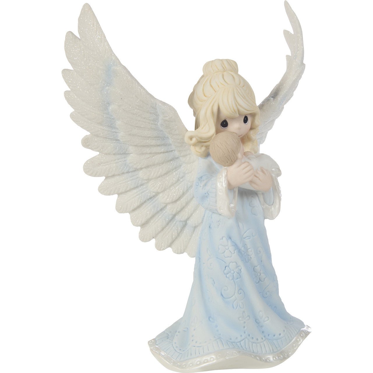 Baptism Angel Holding Baby Figurine