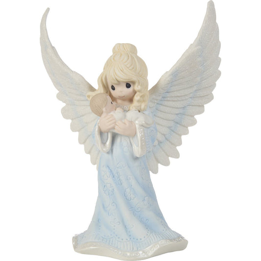 Baptism Angel Holding Baby Figurine