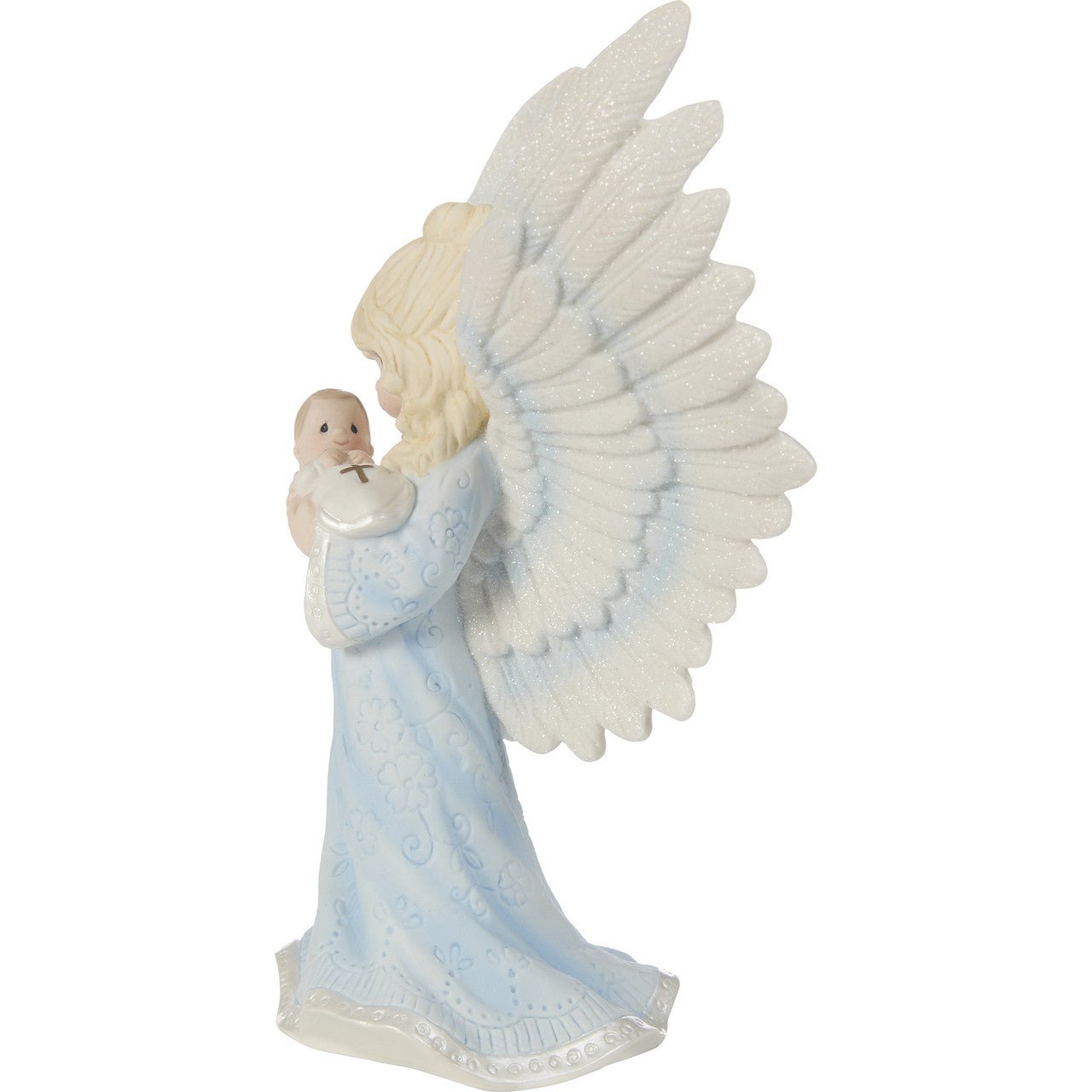 Baptism Angel Holding Baby Figurine