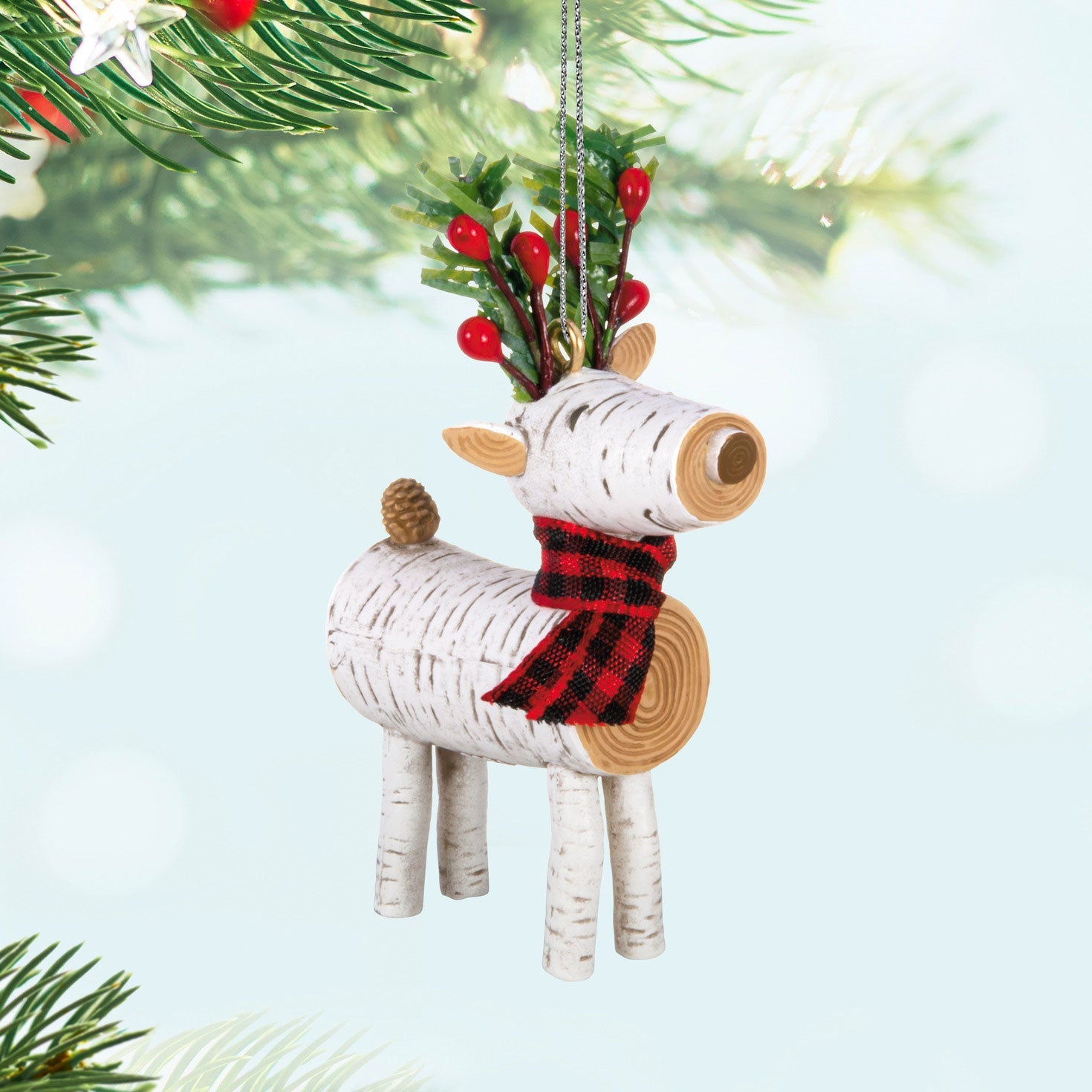 Birch Reindeer 2024 Keepsake Ornament