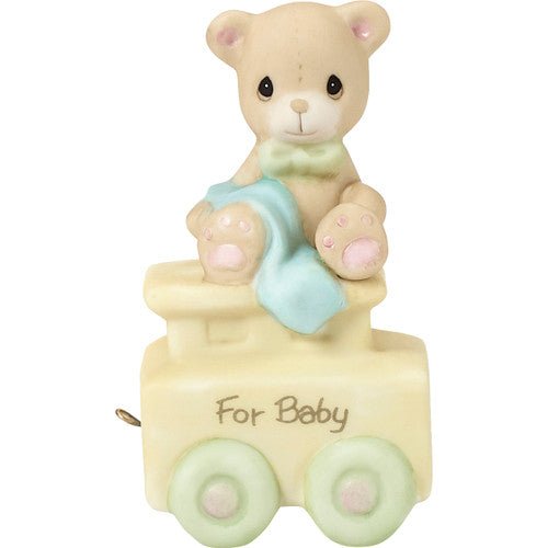 Birthday Train Baby Bear Figurine