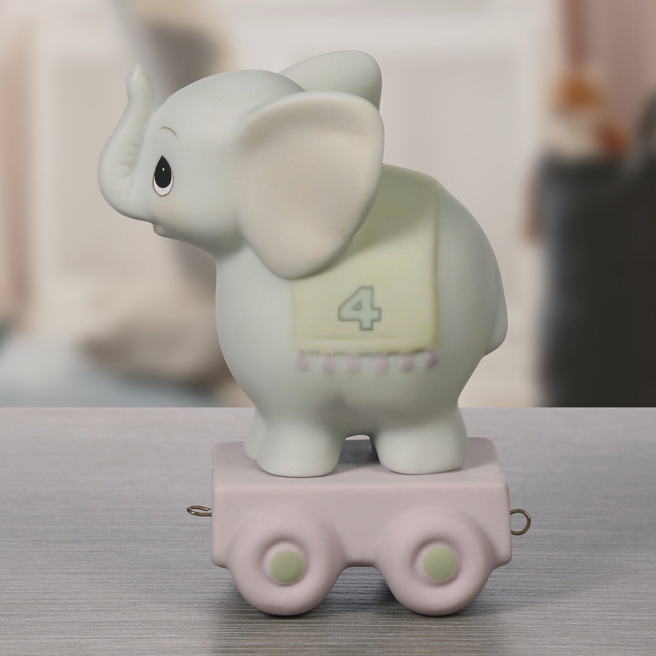 Birthday Train Elephant Age 4 Figurine