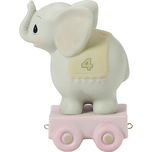 Birthday Train Elephant Age 4 Figurine