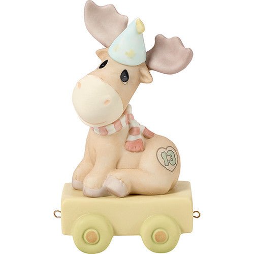 Birthday Train Moose Age 13 Figurine