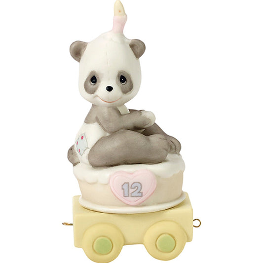 Birthday Train Panda Age 12 Figurine