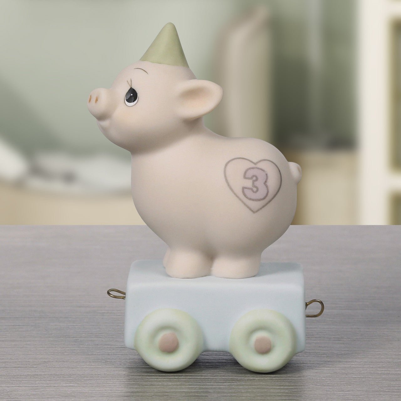 Birthday Train Piggy Age 3 Figurine