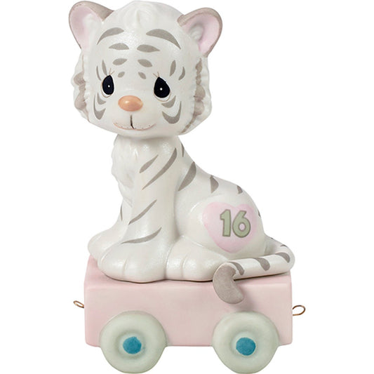 Birthday Train White Tiger Age 16 Figurine