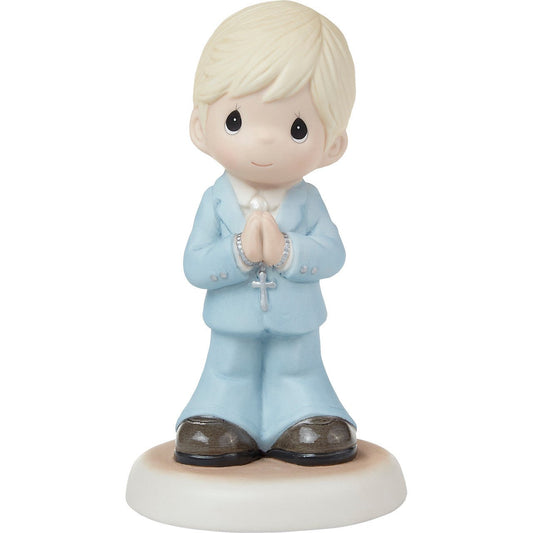 Blessings On Your First Communion Boy Figurine – Blond Hair, Light Skin