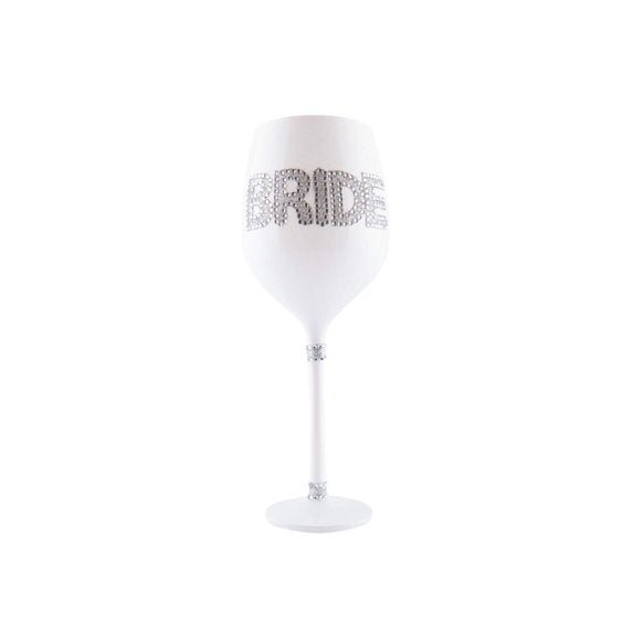 Bling Bride and Groom Wine Glasses Set of 2