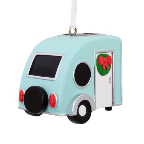 Blue Camper Trailer Tree Trimmer Ornament