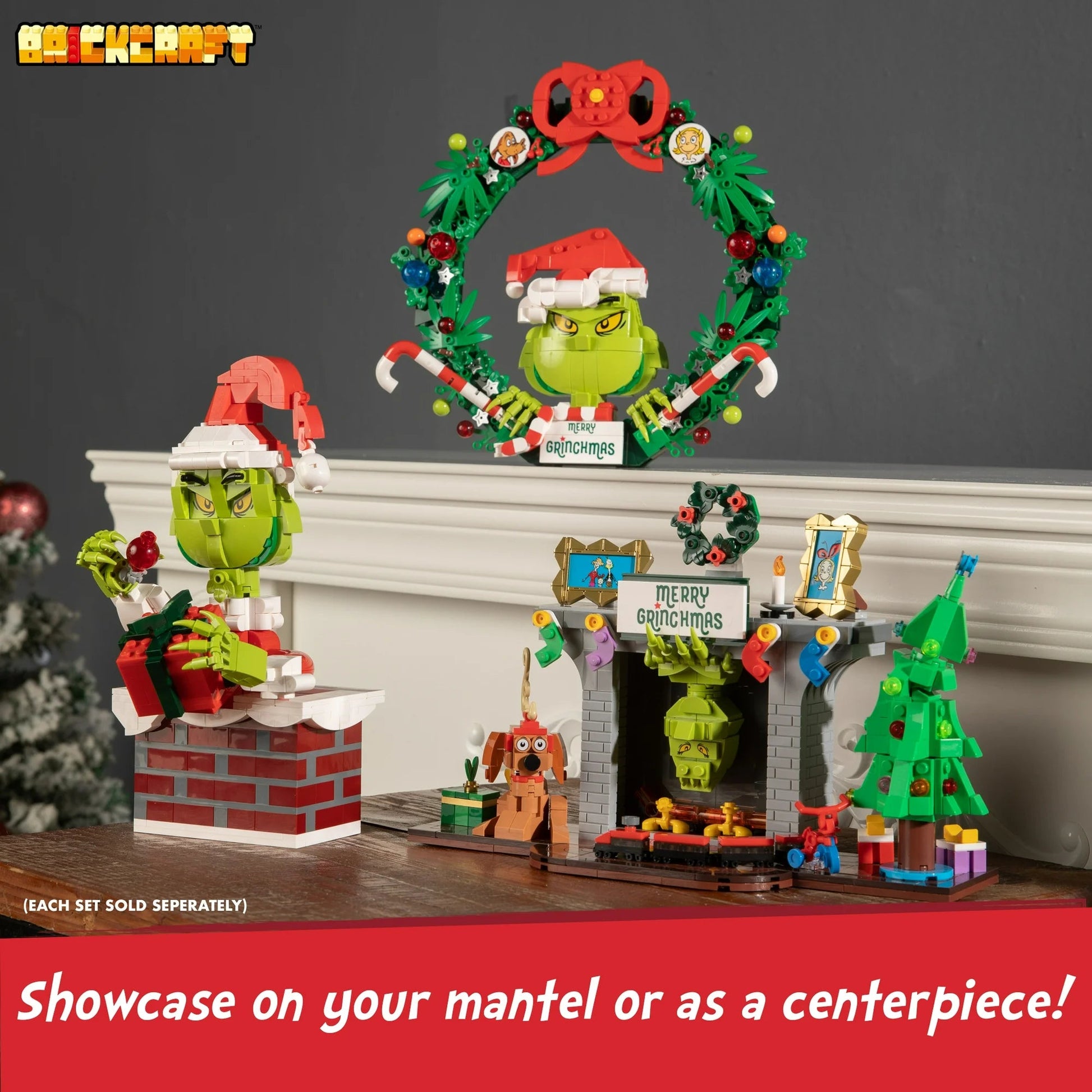 Brickcraft Up the Chimney Grinch Building Kit, 504 Pieces