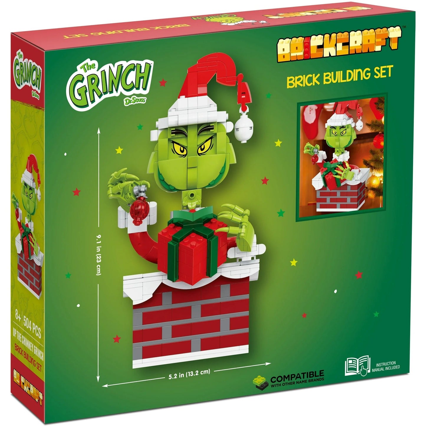 Brickcraft Up the Chimney Grinch Building Kit, 504 Pieces