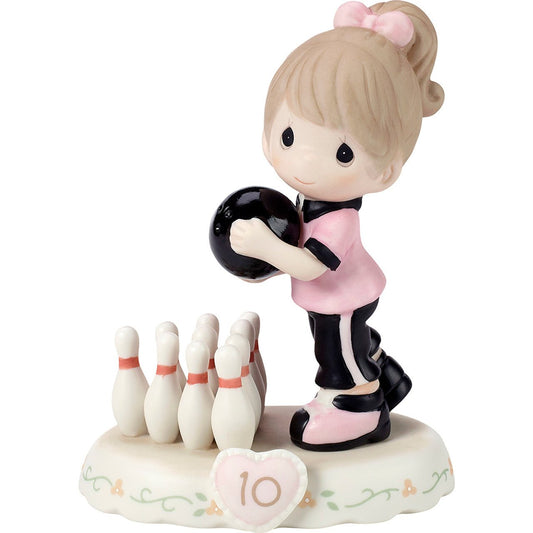 Brunette Girl Bowling Age 10 Figurine