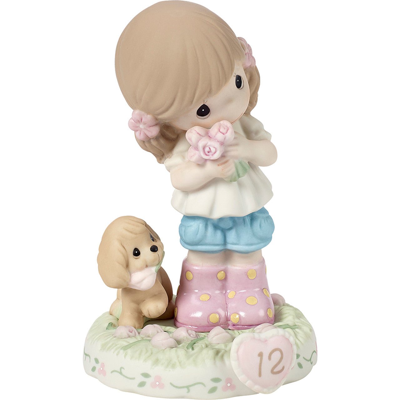 Brunette Girl With Puppy Age 12 Figurine