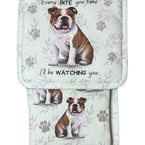Bulldog Oven Mitt Set