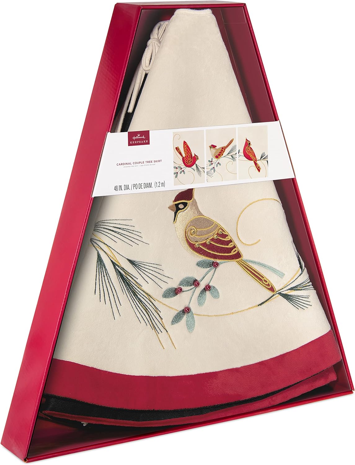 Cardinal Couple Tree Skirt, 48"