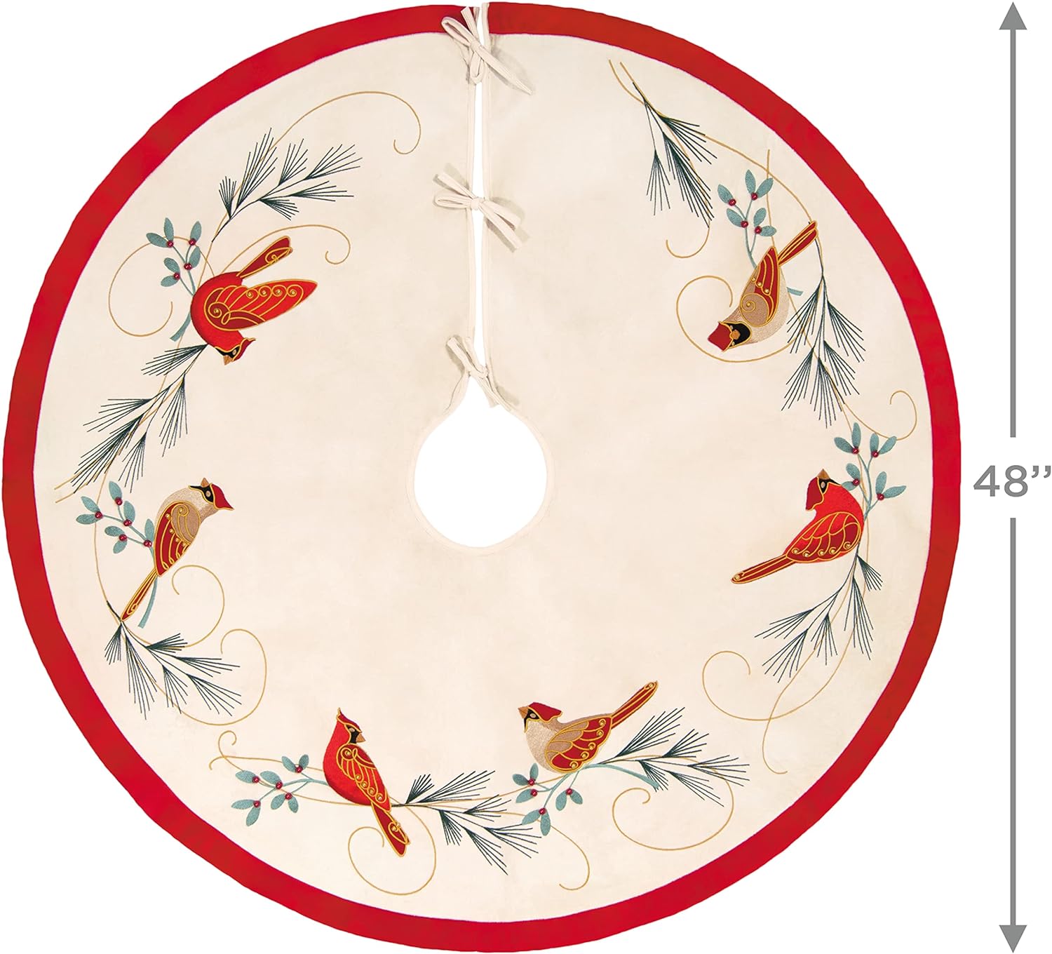 Cardinal Couple Tree Skirt, 48"