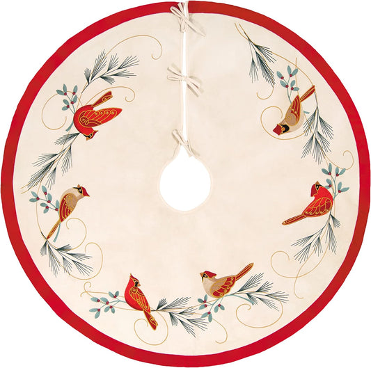 Cardinal Couple Tree Skirt, 48"