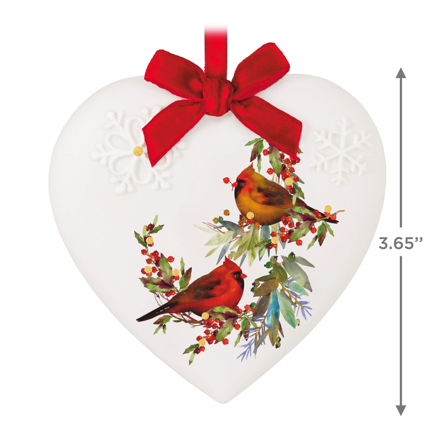 Christmas Cardinals Porcelain 2024 Keepsake Ornament