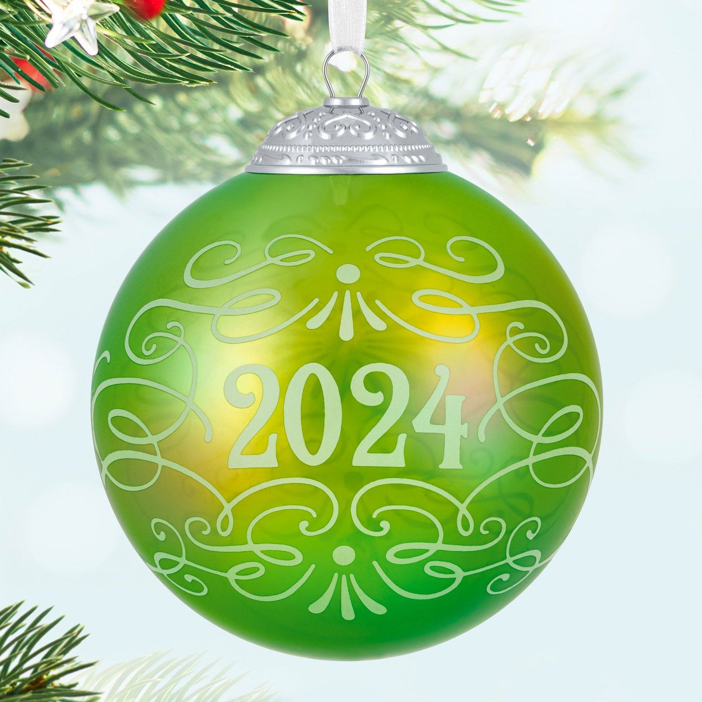 Christmas Commemorative #12 2024 Glass Ball Keepsake Ornament