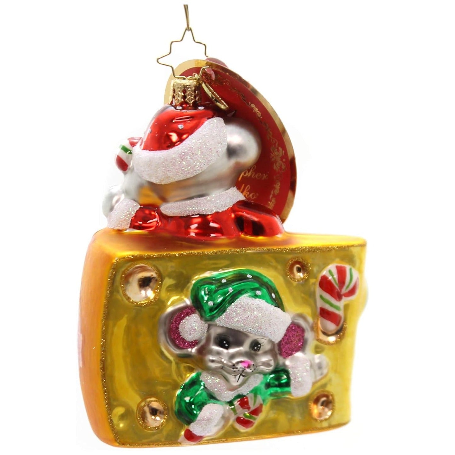 Christopher Radko Mini Cheese Bites Christmas Ornament
