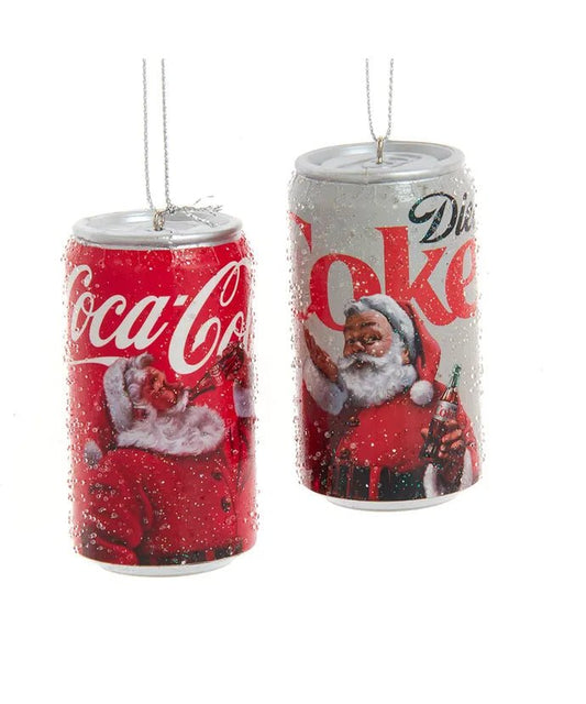 Coca - Cola® Santa Can Ornaments, Set of 2