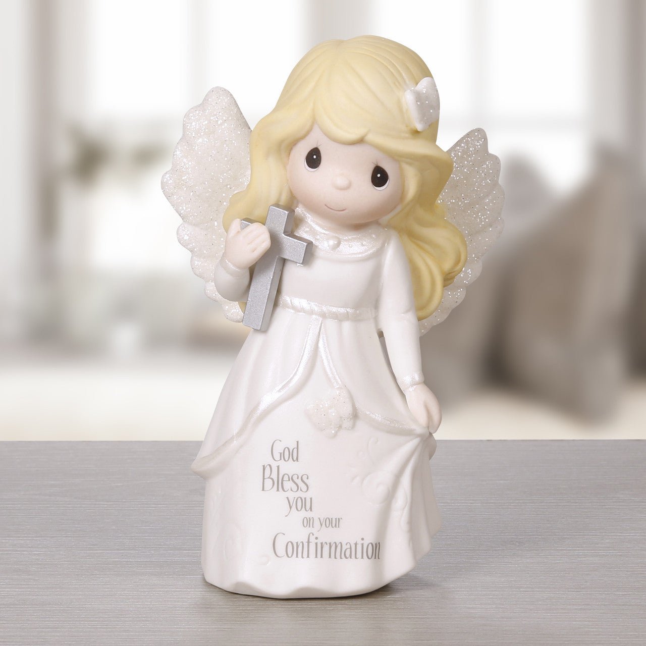 Confirmation Angel, Bisque Porcelain Figurine
