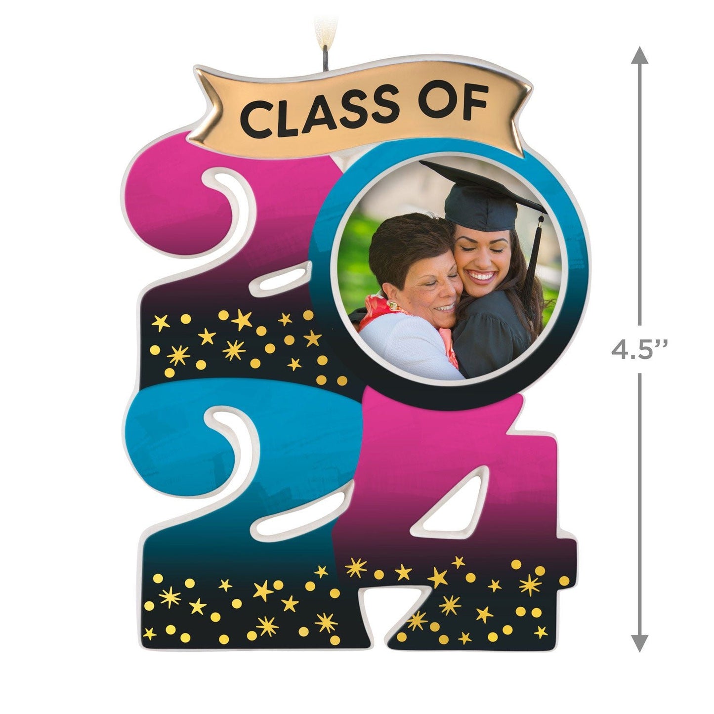 Congrats, Grad! 2024 Porcelain Photo Frame Keepsake Ornament