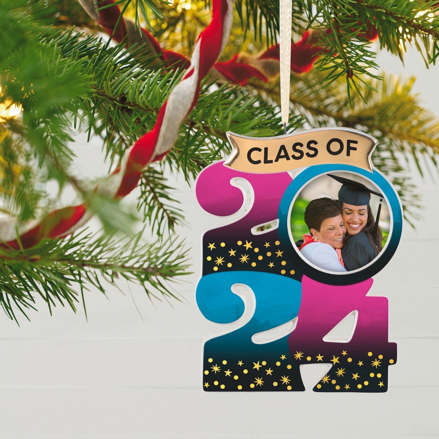 Congrats, Grad! 2024 Porcelain Photo Frame Keepsake Ornament