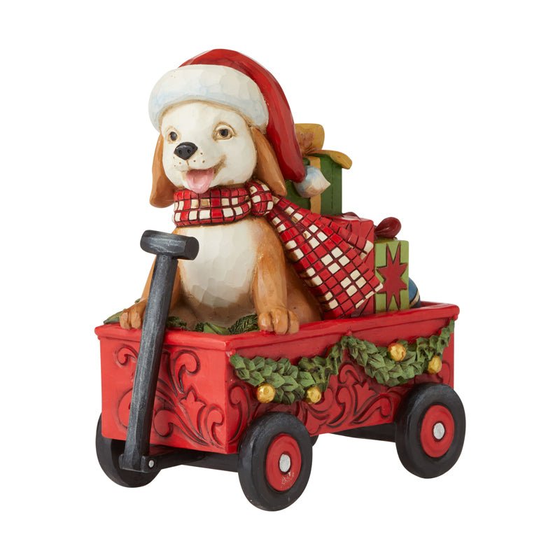 Country Living by Jim Shore Christmas Dog in Wagon Figurine