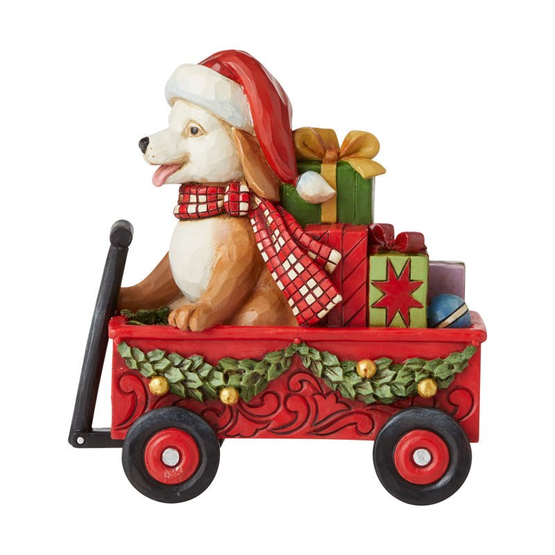 Country Living by Jim Shore Christmas Dog in Wagon Figurine